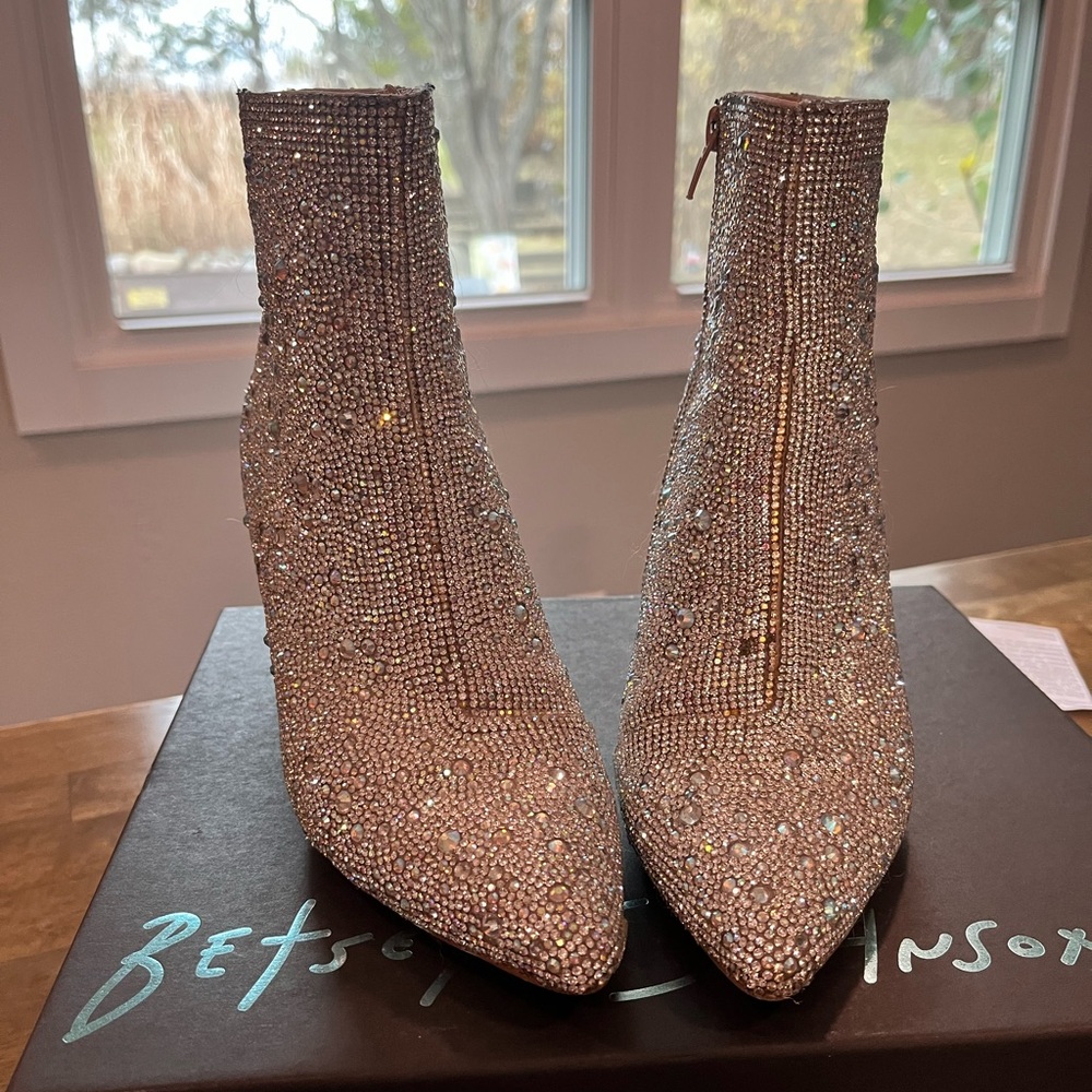Betsey Johnson Cady Rhinestone Booties!